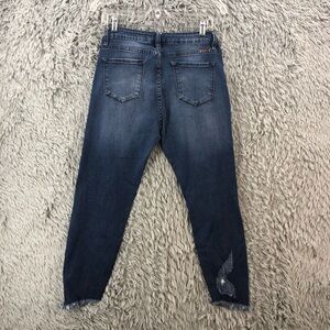 KanCan Jeans Womens Size 13 Mid-Rise Ankle Skinny Distressed Fringe Hem Stretch